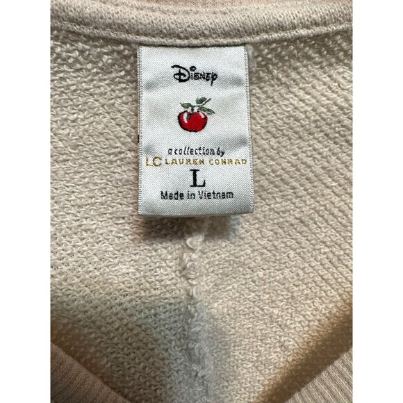 Disney LC Lauren Conrad Embroidered Bird & Floral Pullover Cropped Sweatshirt Sw - Picture 8 of 9
